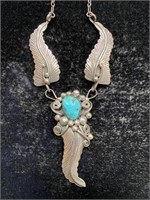 Vintage Sterling Silver Native American Necklace
