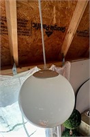 White Globe Hardwired  Pendant Light Fixture