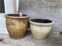 2 Stoneware Planters