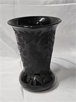 CAMBRIDGE EBONY NO. 782 VASE WITH PEACOCK