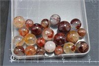 bag of hematite quartz/fire quartz mini spheres