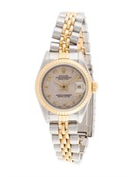 18k Gold Rolex Datejust Beige Dial Watch 26mm