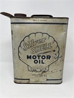 Silver Shell 2 Gallon Motor Oil Can