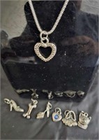 6 charms & 1 necklace