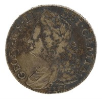 BRITISH 1745 GEORGE II "LIMA" 1 SHILLING SILVER CO