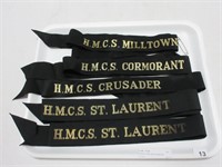 5 BLACK AND GOLD CANADIAN NAVY HAT BANDS