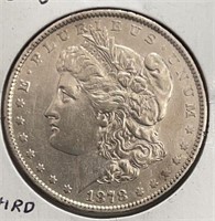 1878 Morgan Dollar 7TF 3rd REV AU