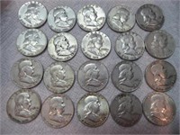 20 Franklin half dollars