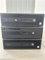 3 assorted HP ProDesk computers