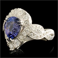 18K Sapphire & Diamond Ring - 3.56ct & 1.38ctw