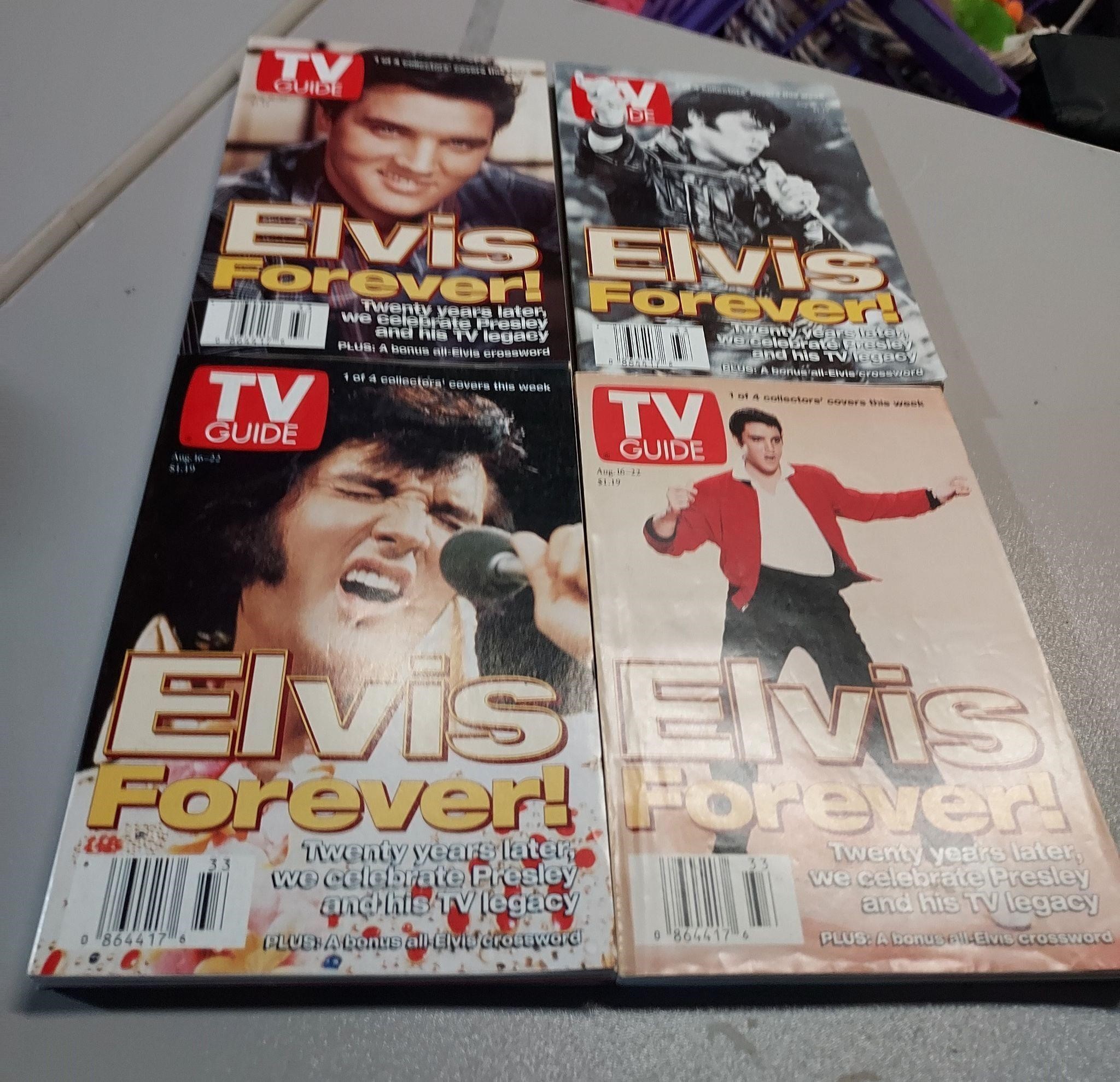 Lot of 4 Elvis Prestly Collectible Tv Guides Mint