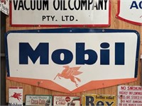 Original Mobil enamel sign approx 8 x 4 ft