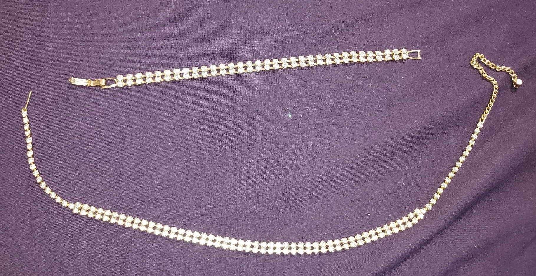 Vtg 90s  Ladder Style Necklace and Bracelet Set