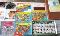 3 map puzzles, rocks, minerals & gemstones