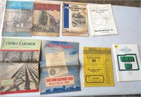 Huron-Erie Co. farm account book, old magazines,