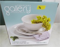 12 pc Farmhouse white dinnerware set, new