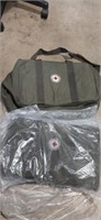3 green American red cross canvas bags