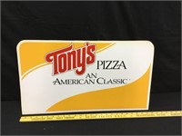 Vintage TONY'S PIZZA Plastic Sign double sided