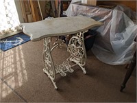 Painted Treadle Base w/Marble Top