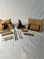 VTG Army Tent TeePee Accessories Kid's Toys