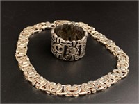 Sterling italy men’s bracelet 8” long/ring