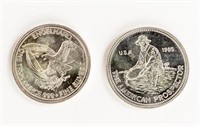 Coin (2) Silver Rounds Prospector Englehard