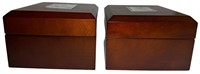 Two Solid Wood Coins Boxes