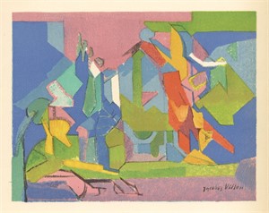 Jacques Villon lithograph "Acrobate au saut perill