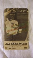 Original 1981 Bruce Springsteen backstage pass
