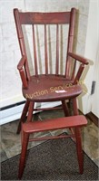 Primitive antique high chair, missing a side spind