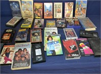 Large Tote and Box Various VHS Movies
