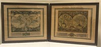 Lot of 2 World Map Prints