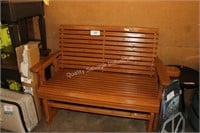 wooden rocking bench