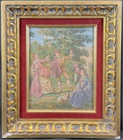 Framed Fabric of Victorian Scene