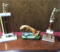 Two Shooting Trophies and Ezra Brooks Tiger...