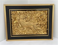 Chinese Wood Carved Qilin Panel