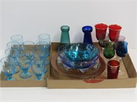 Colored Glass Table and Stemware