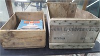 VINTAGE LIFE MAGAZINES & 2 ANTIQUE  WOOD CRATES