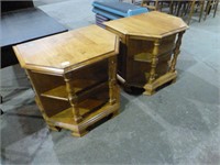 2 End Tables with Side Shelves 26" x 21" x 21.5"