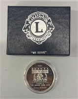 Lions Int Club .999 1 OZ Silver Round in Box