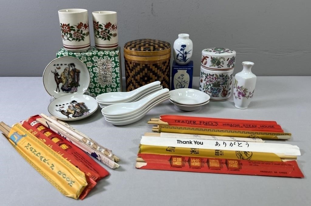 Chinese & Japanese - Vases,Jars,Chop Sticks,Spoons