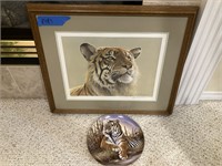 B483 Robert Bateman Tiger Portrait print + plate
