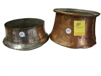 Two old, copper pots