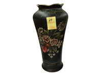 Black, floral, Chinese vase