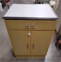 MA- Vintage Metal Cabinet With Formica Top