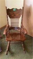 Wooden Rocking Chair w/foot rest