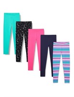 Amazon Essentials Girls' Leggings, Pack of 5,