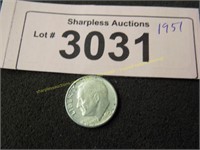 Uncirculated 1951 Roosevelt silver dime