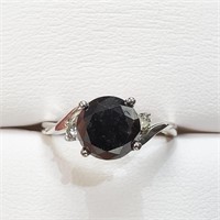 Certified 10K Black Diamond(2.7ct) Diamond(0.1ct)