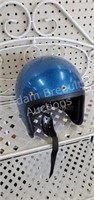 Vintage blue sparkle motorcycle helmet, LSI -